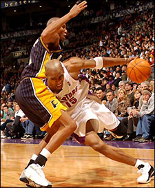 Basketball Defending Player with Ball